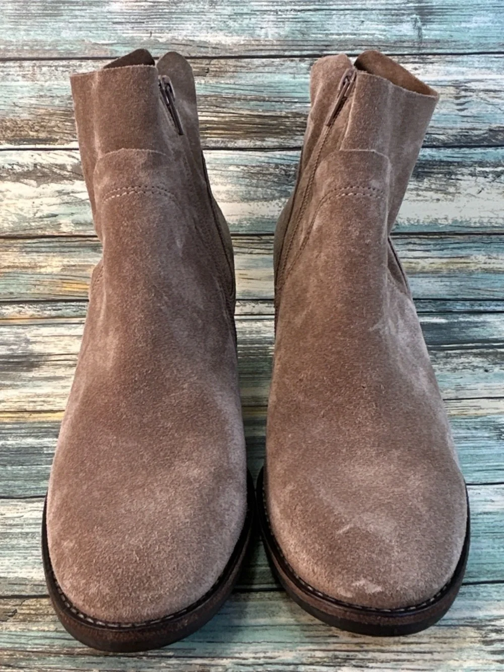 Paul Green Nora Ankle Boot Womens Size US 8.5 Soft Brown Suede Dress Work Zip Up